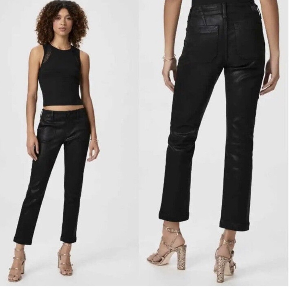Paige Mayslie straight ankle coating black jeans, size 29
